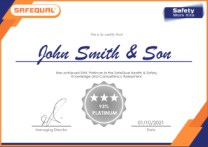 Safequal certificate